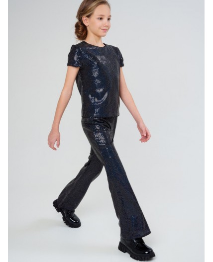 Брюки трикотажные для девочек черный