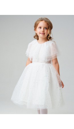 Платье трикотажное для девочек белый