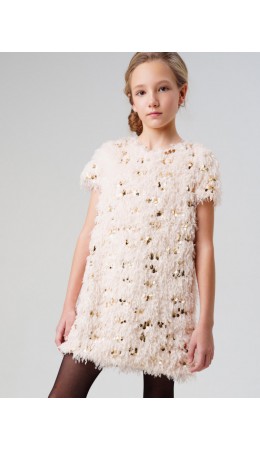 Платье трикотажное для девочек светло-бежевый