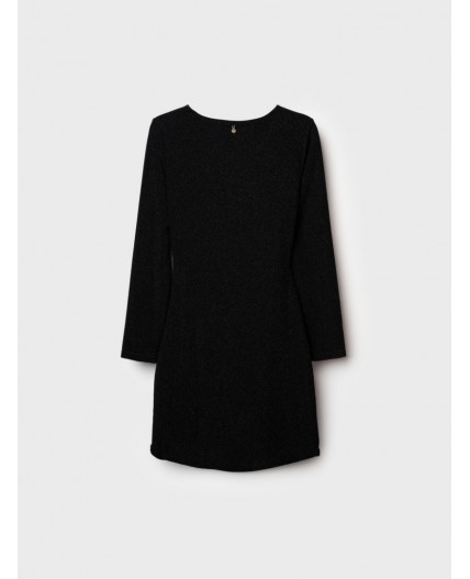 Платье трикотажное для девочек черный,серебряный