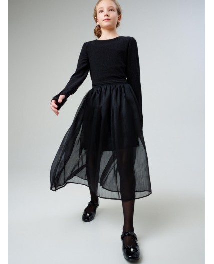 Юбка текстильная для девочек черный