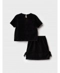 Комплект трикотажный для девочек: джемпер, юбка черный
