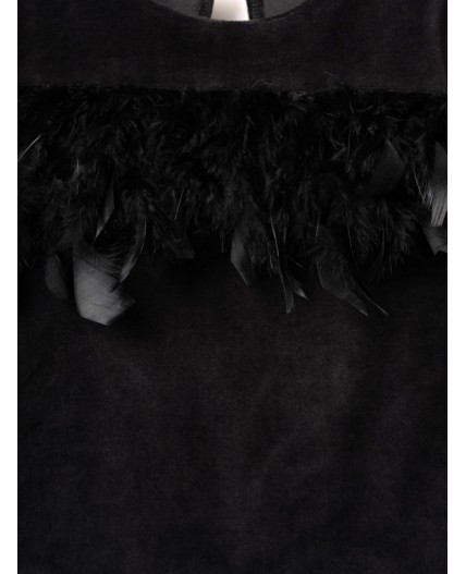 Комплект трикотажный для девочек: джемпер, юбка черный