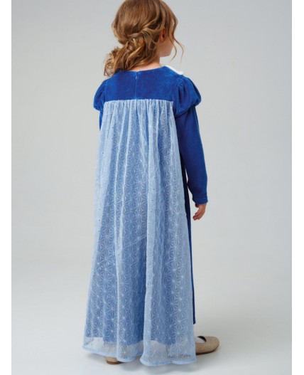 Платье трикотажное для девочек тёмно-синий,белый