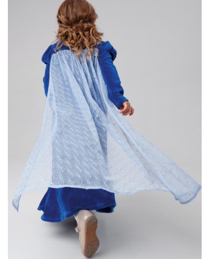 Платье трикотажное для девочек тёмно-синий,белый