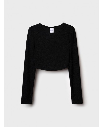 Джемпер трикотажный для девочек черный,серебряный