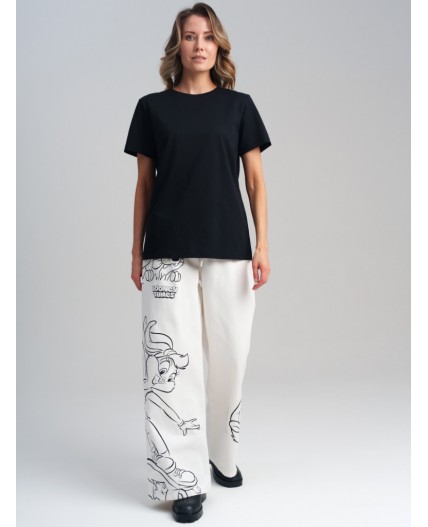 Фуфайка трикотажная для женщин (футболка) черный