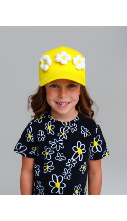 Кепка трикотажная для девочек жёлтый