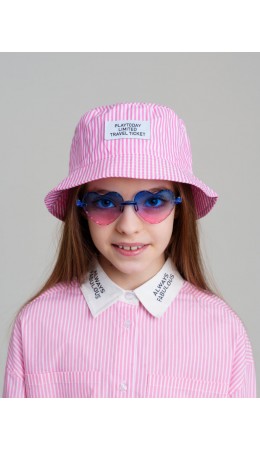 Панама текстильная для девочек светло-розовый