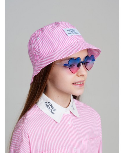 Панама текстильная для девочек светло-розовый