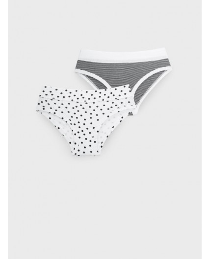 Трусы трикотажные для девочек, 2 шт в комплекте белый,черный