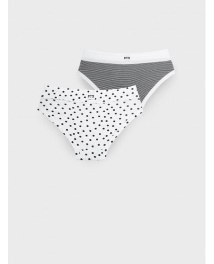 Трусы трикотажные для девочек, 2 шт в комплекте белый,черный