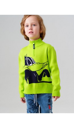 Свитер трикотажный для мальчиков светло-зеленый,черный