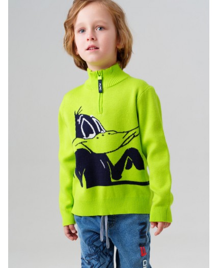 Свитер трикотажный для мальчиков светло-зеленый,черный