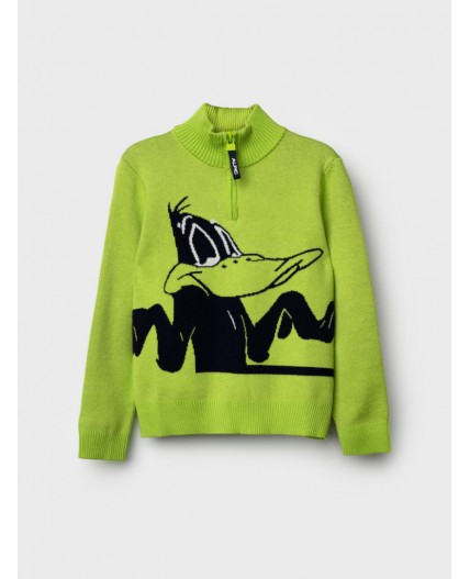 Свитер трикотажный для мальчиков светло-зеленый,черный