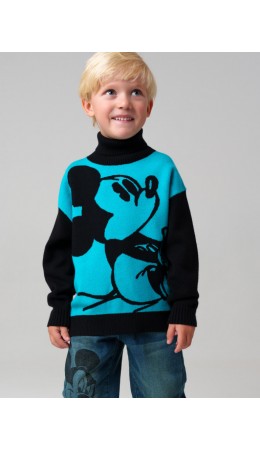 Свитер трикотажный для мальчиков черный,темно-зеленый