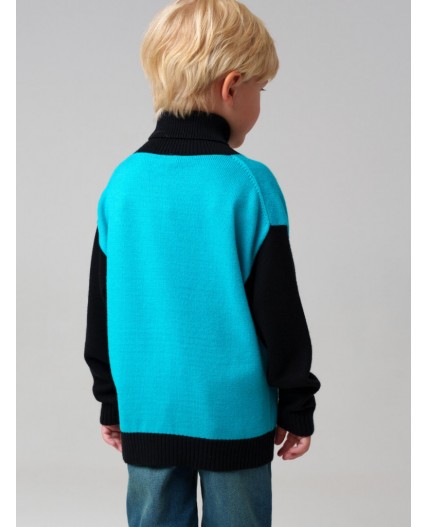 Свитер трикотажный для мальчиков черный,темно-зеленый