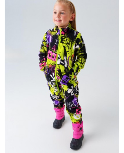 Комбинезон трикотажный для девочек разноцветный