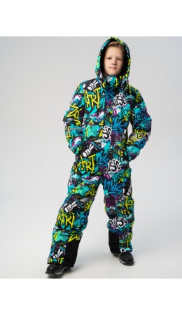 Комбинезон текстильный с полиуретановым покрытием для мальчиков черный