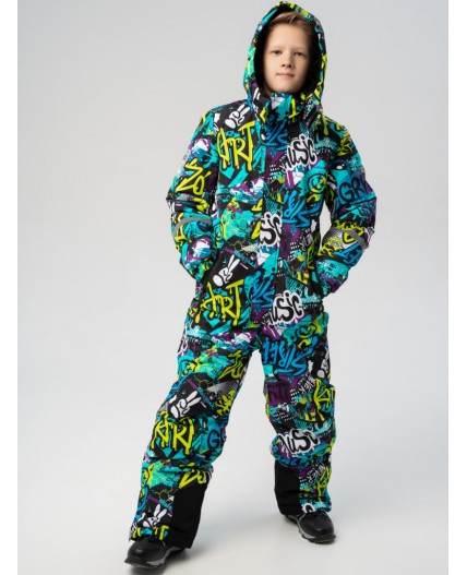 Комбинезон текстильный с полиуретановым покрытием для мальчиков черный