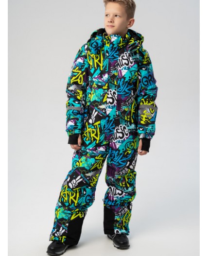 Комбинезон текстильный с полиуретановым покрытием для мальчиков черный