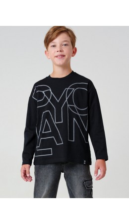 Фуфайка трикотажная для мальчиков (футболка с длинными рукавами) черный