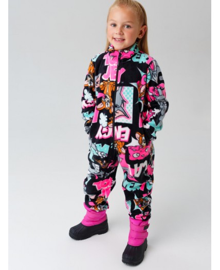 Комбинезон трикотажный для девочек разноцветный