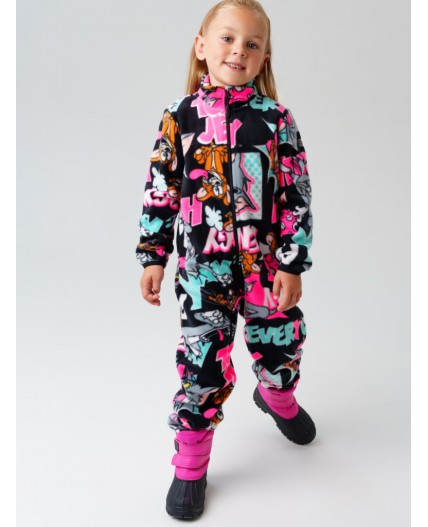 Комбинезон трикотажный для девочек разноцветный