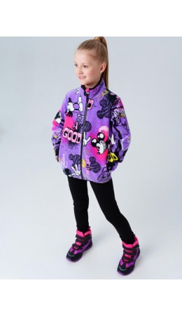 Куртка трикотажная для девочек разноцветный