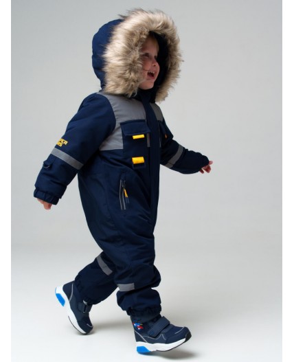 Комбинезон детский текстильный с полиуретановым покрытием для мальчиков тёмно-синий
