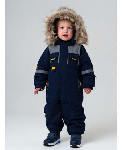 Комбинезон детский текстильный с полиуретановым покрытием для мальчиков тёмно-синий