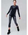 Термокомплект трикот. для женщин: фуфайка с длин. рук, брюки укороченные для эпизод. использования черный,белый