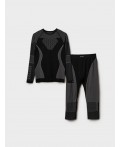 Термокомплект трикот. для женщин: фуфайка с длин. рук, брюки укороченные для эпизод. использования черный,белый