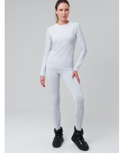 Термокомплект трикот. для женщин: фуфайка (футболка) с длин. рук, брюки для эпизод. использования белый