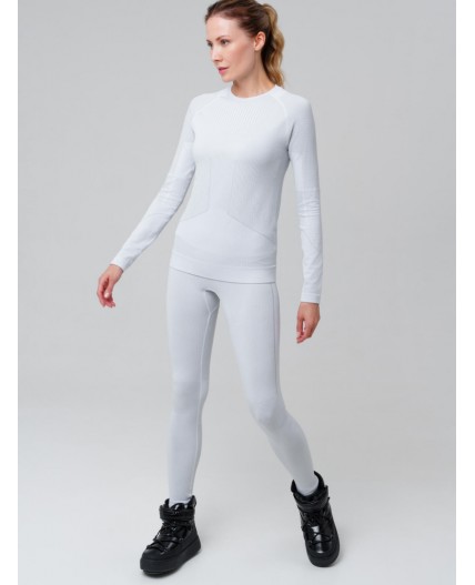 Термокомплект трикот. для женщин: фуфайка (футболка) с длин. рук, брюки для эпизод. использования белый