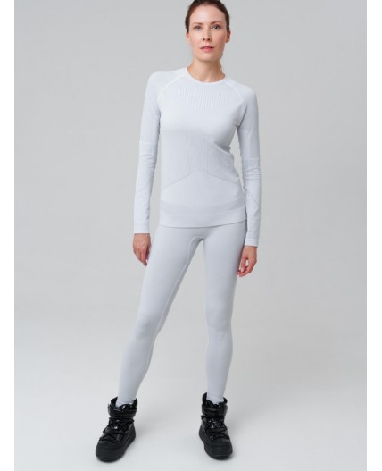 Термокомплект трикот. для женщин: фуфайка (футболка) с длин. рук, брюки для эпизод. использования белый