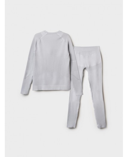 Термокомплект трикот. для женщин: фуфайка (футболка) с длин. рук, брюки для эпизод. использования белый