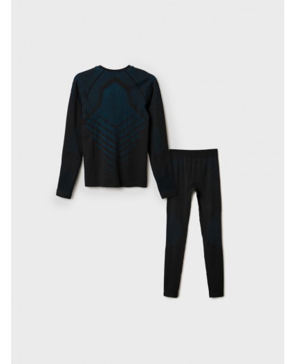 Термокомплект трикотажный для мальчиков: брюки, толстовка для эпизодического использования черный,бирюзовый