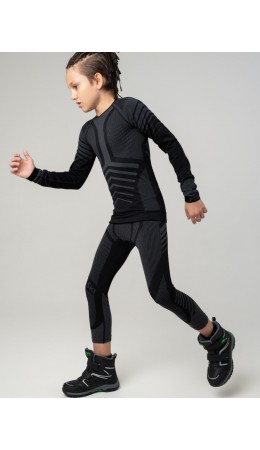 Термокомплект трикотажный для мальчиков: брюки укороченные, толстовка для эпизодич использования серый