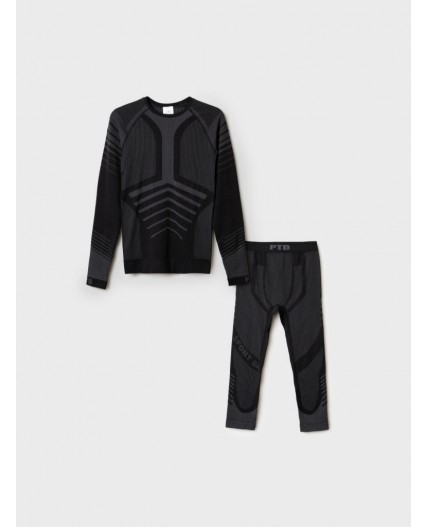 Термокомплект трикотажный для мальчиков: брюки укороченные, толстовка для эпизодич использования серый