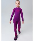 Термокомплект трикот. для девочек: фуфайка (футболка) с длин. рук, брюки для эпизод. использования малиновый