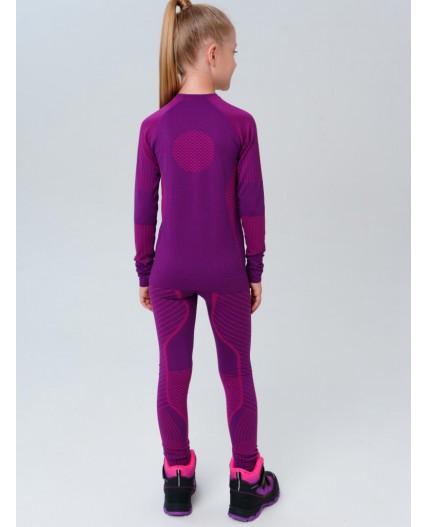 Термокомплект трикот. для девочек: фуфайка (футболка) с длин. рук, брюки для эпизод. использования малиновый