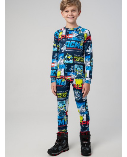 Термокомплект трикот. для мальчиков: фуфайка (футболка) с длин. рук, брюки для эпизод. использования разноцветный