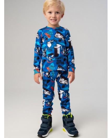 Термокомплект трикот. для мальчиков: фуфайка (футболка) с длин. рук, брюки для эпизод. использования разноцветный