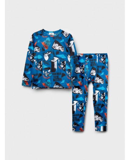 Термокомплект трикот. для мальчиков: фуфайка (футболка) с длин. рук, брюки для эпизод. использования разноцветный