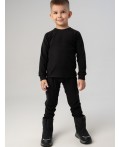 Термокомплект трикот. для мальчиков: фуфайка (футболка) с длин. рук, брюки для эпизод. использования черный