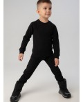 Термокомплект трикот. для мальчиков: фуфайка (футболка) с длин. рук, брюки для эпизод. использования черный