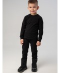 Термокомплект трикот. для мальчиков: фуфайка (футболка) с длин. рук, брюки для эпизод. использования черный