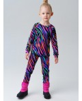Термокомплект трикот. для девочек: фуфайка (футболка) с длин. рук, брюки для эпизод. использования разноцветный