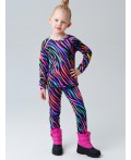 Термокомплект трикот. для девочек: фуфайка (футболка) с длин. рук, брюки для эпизод. использования разноцветный